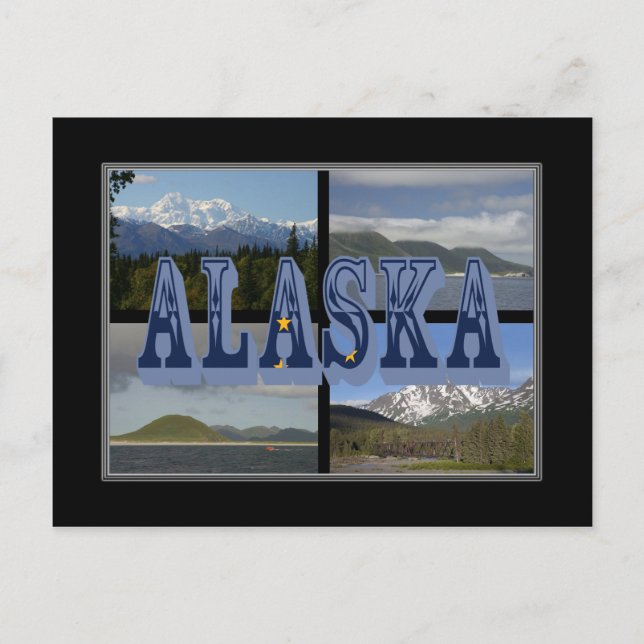 Cartão Postal Placa de Posto Alaska BeauLinda Landscapes (Frente)