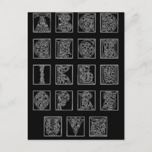 Cartão Postal Placa de Posto alfabética