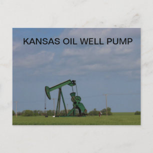 Cartão Postal Placa de Posto BOMBA KANSAS OIL BEM