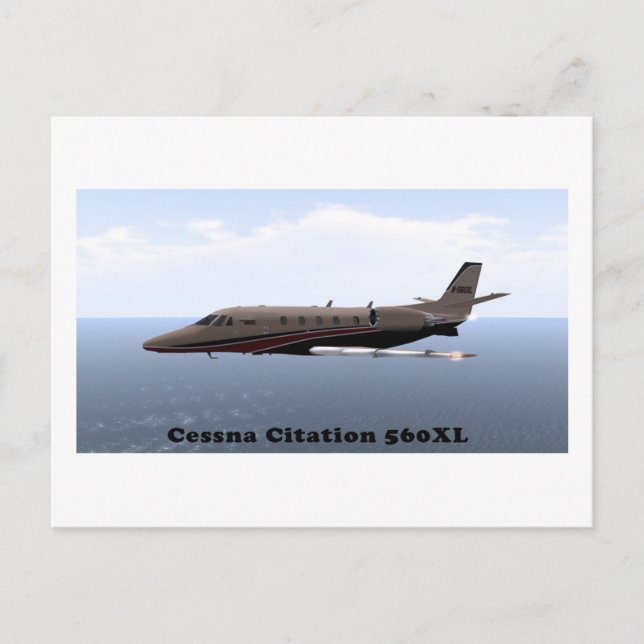 Cartão Postal Placa de Posto Cessna Citation 560XL (Frente)