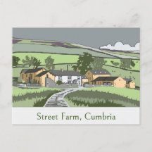 Placa de posto com a cena do Cumbrian Farmhouse