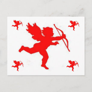 Cartão Postal Placa de posto Cupid Red Plain