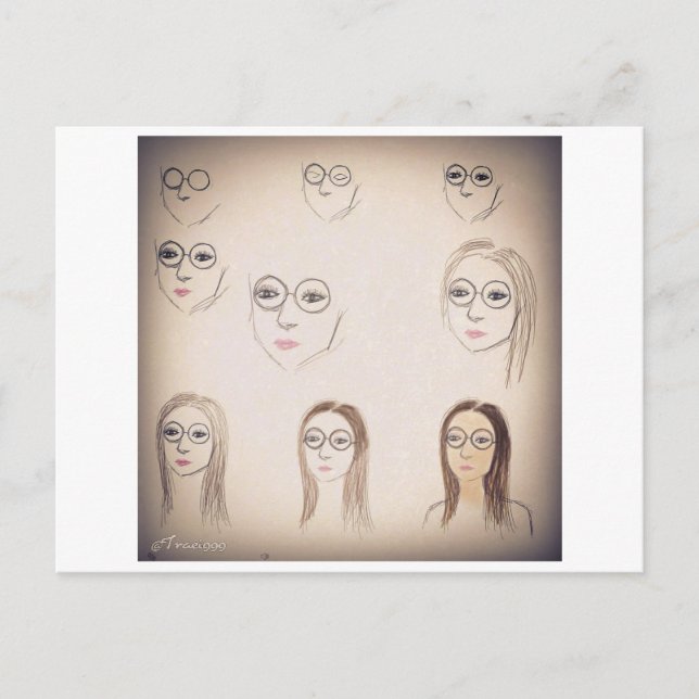 Cartão Postal Placa de Posto de autorretrato retrorreflectora da (Frente)