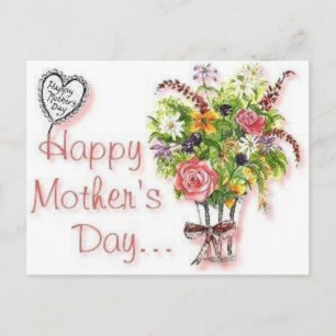 Cartão Postal Placa de Posto de dia de as mães