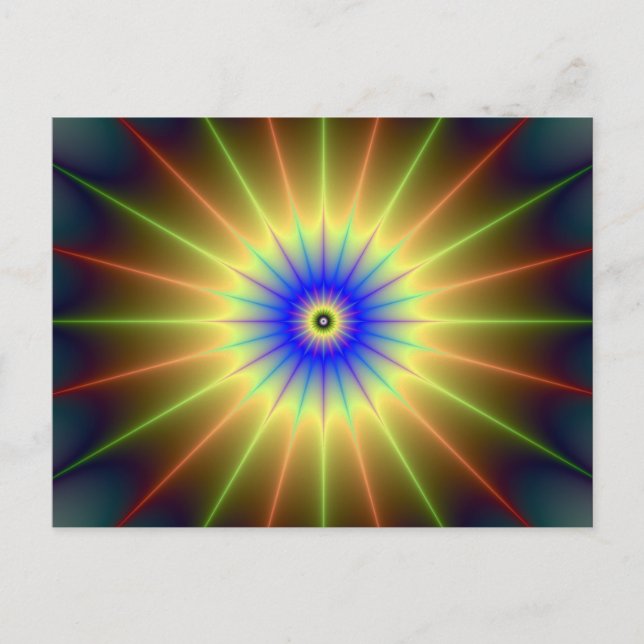 Cartão Postal Placa de Posto de Estrela Radiante (Frente)