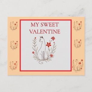 Cartão Postal Placa de Posto de Gato do namorados