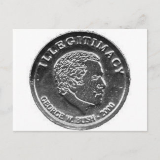 CARTÃO POSTAL PLACA DE POSTO DE MOEDA GW BUSH SILVER ROUBADA