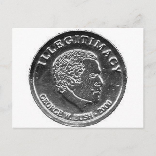 CARTÃO POSTAL PLACA DE POSTO DE MOEDA GW BUSH SILVER ROUBADA (Frente)