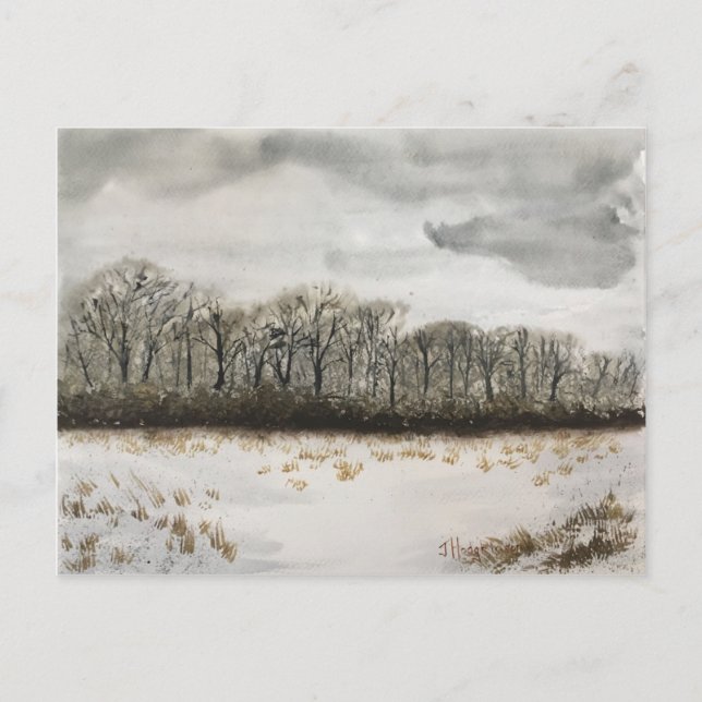 CARTÃO POSTAL PLACA DE POSTO DE NEVE DO WINTER (Frente)