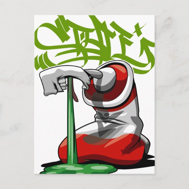 Cartão Postal placa de posto de pintura (Frente)