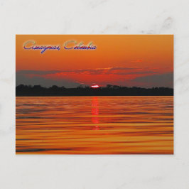 Cartão Postal Placa de Posto de Viagem Sunset River Amazon
