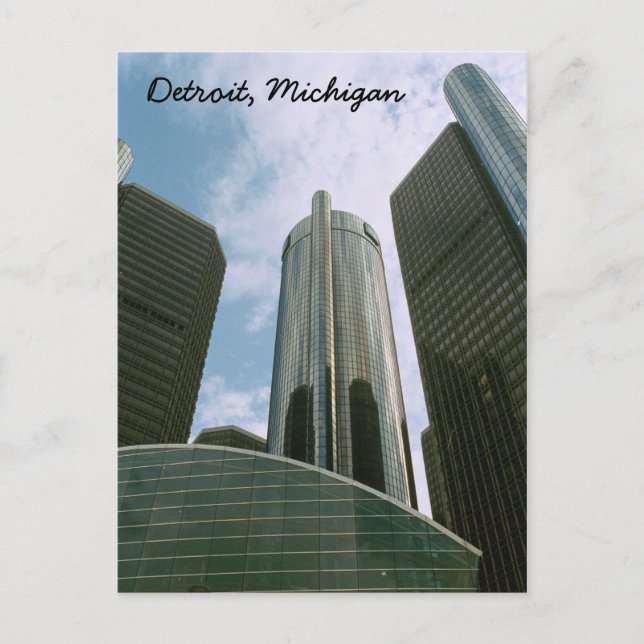 Cartão Postal Placa De Posto Detroit Mi (Frente)