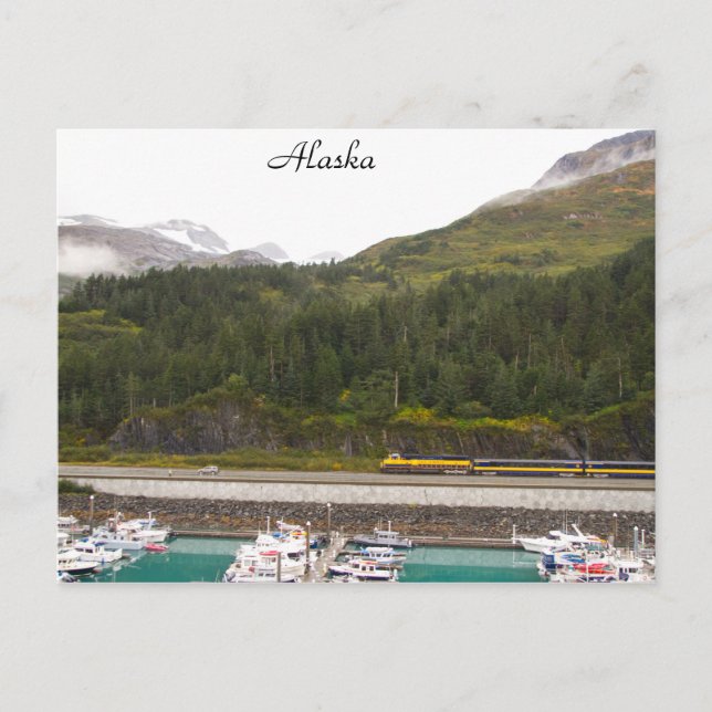 Cartão Postal Placa de Posto do Alaska, fotografia de alta defin (Frente)
