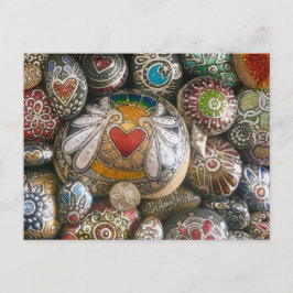 Cartão Postal Placa de Posto do Angel Heart Rock & Silver Shell
