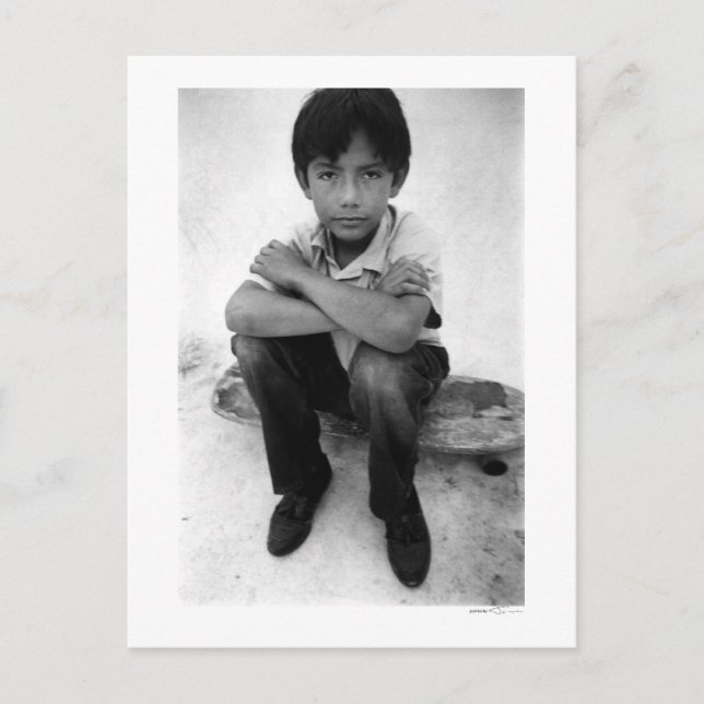 Cartão Postal placa de posto do garoto piscina 2 (Frente)