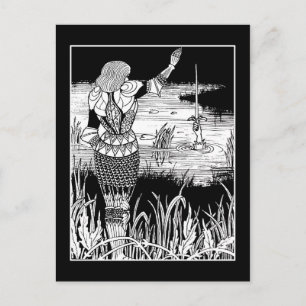 Cartão Postal Placa de Posto Excalibur Knight Beardsley