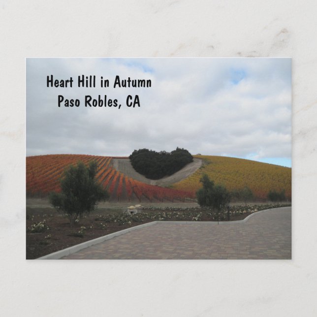 Cartão Postal Placa de posto: Heart Hill no outono, Paso Robles (Frente)