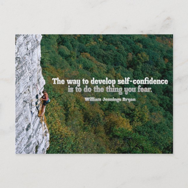 Cartão Postal Placa de Posto Inspiracional de Autoconfiança (Frente)