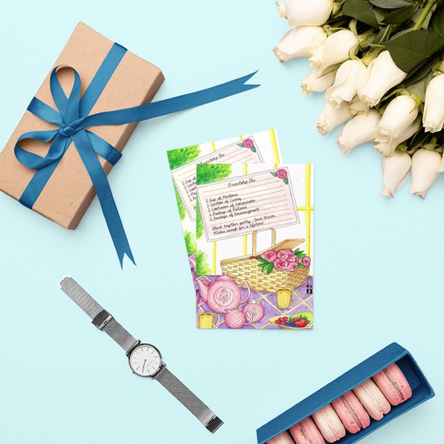 Cartão Postal Placa de Posto Inspiradora de Chá de Amizade (Criador carregado)