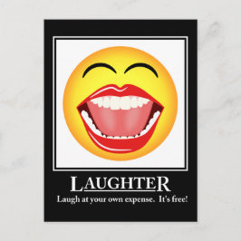 Cartão Postal Placa de Posto Motivacional LOL Face Laughter