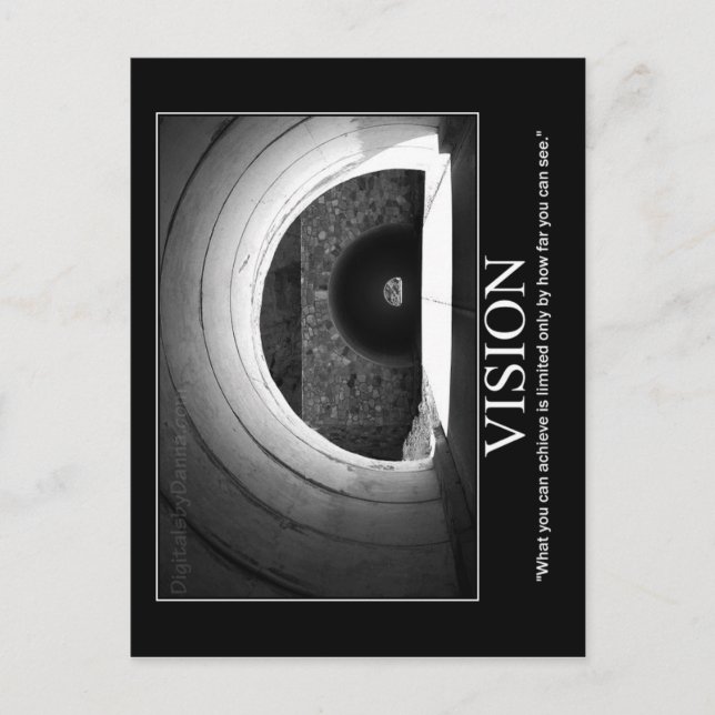 Cartão Postal Placa de Posto Motivacional - VISION (Frente)
