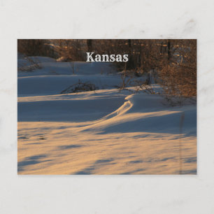Cartão Postal Placa de Posto para Perfurações de Neve do Kansas