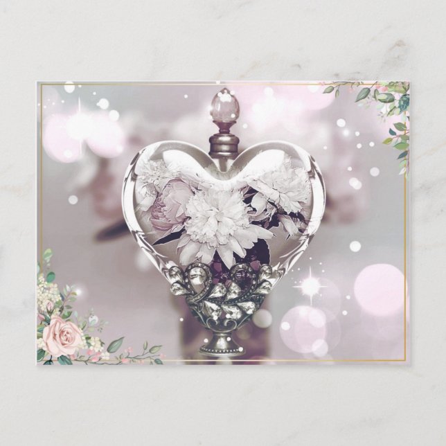 Cartão Postal Placa de Posto Perfume e Peonies (Frente)