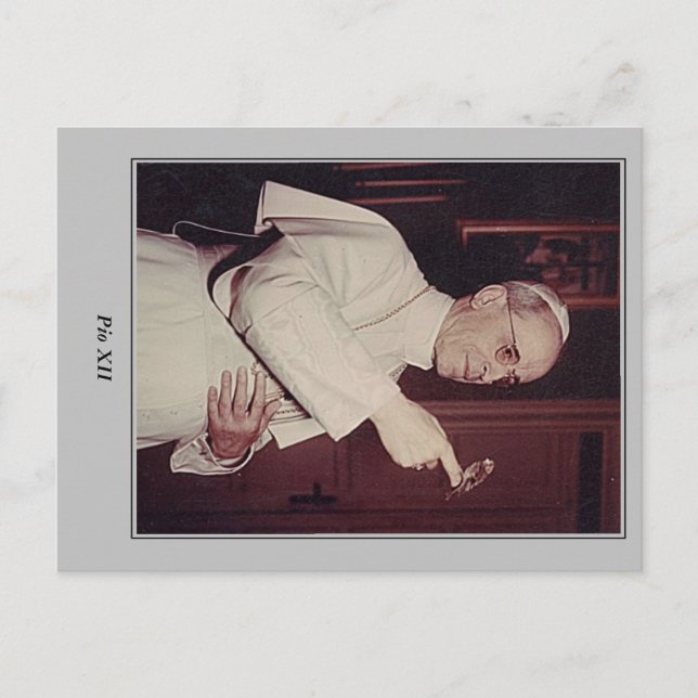 Cartão Postal Placa de Posto Pope Pius XII (Frente)