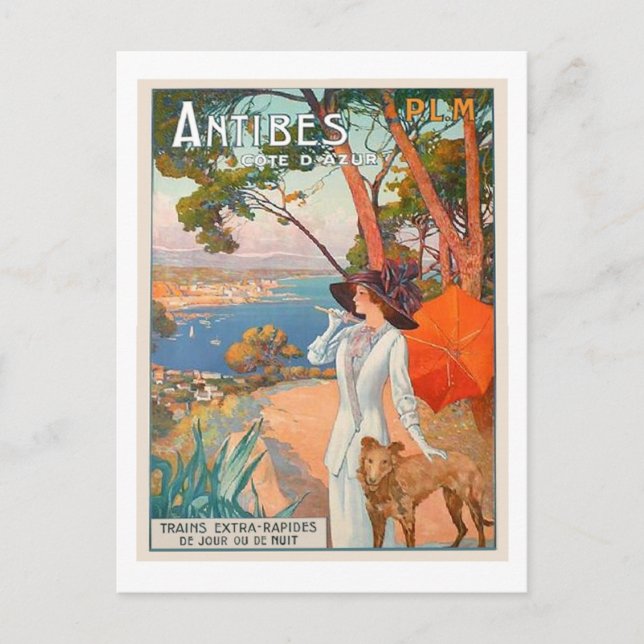 Cartão Postal Placa de Posto Poster de Antibes (Frente)