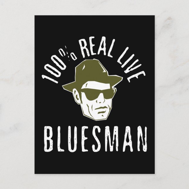 Cartão Postal Placa de Posto Real Bluesman 100% (Frente)