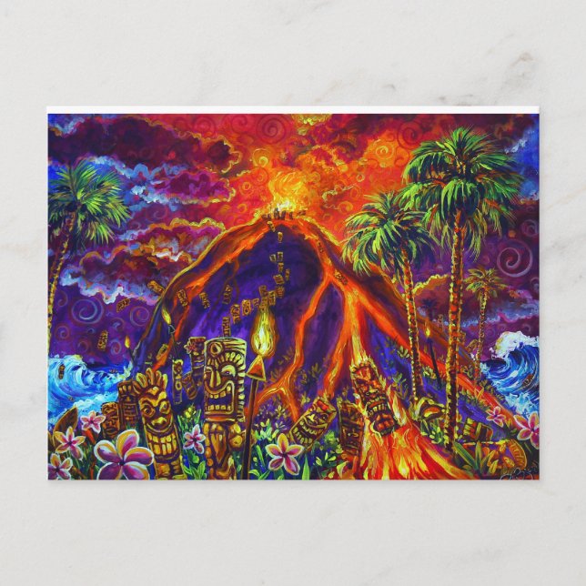 Cartão Postal Placa de Posto Sacrifício Tiki (Frente)