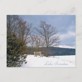 Cartão Postal Placa de Posto Scranton PA Lake Scranton Bench de