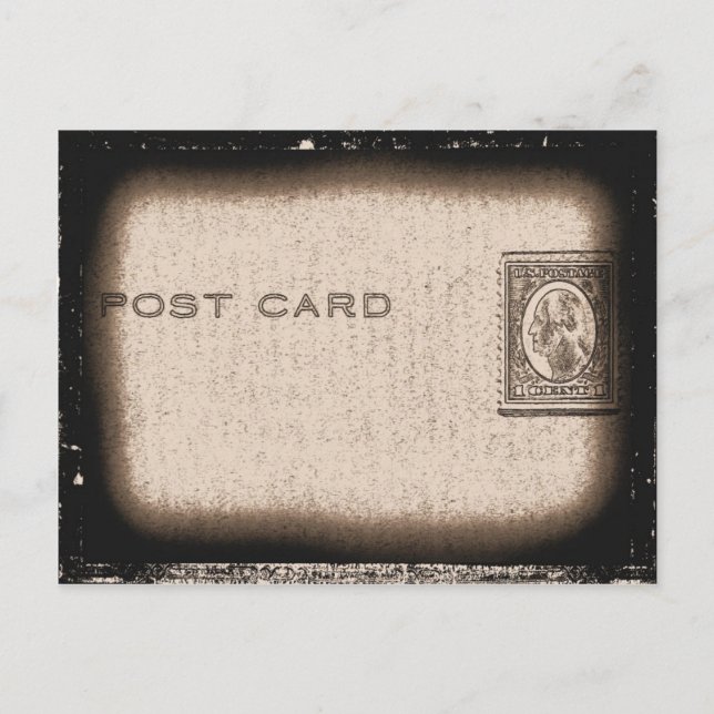 Cartão Postal "Placa de Posto" (Sepia) (Frente)