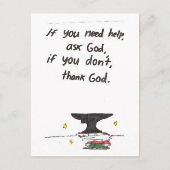 Cartão Postal Placa de posto Sinais de igreja engraçados (Frente)