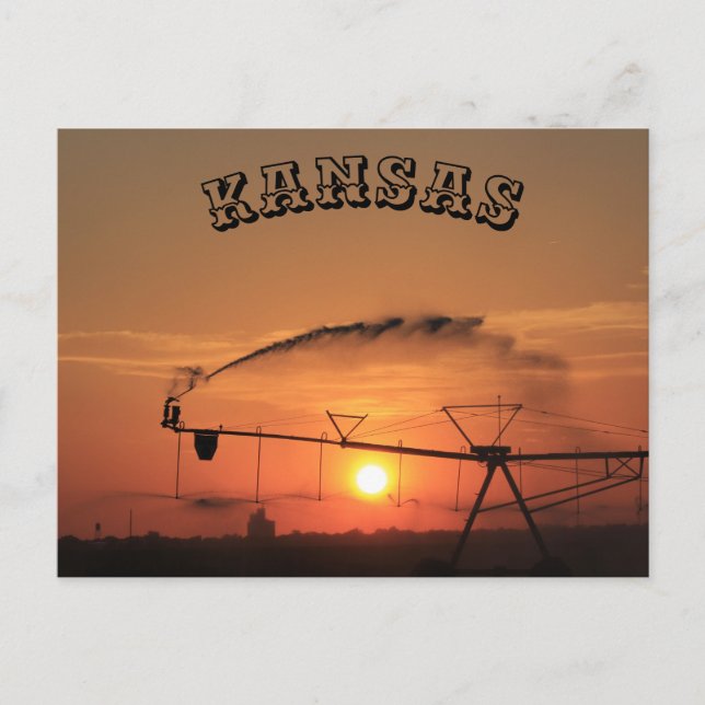 Cartão Postal Placa de Posto Sunset do Sistema de Irrigação do K (Frente)