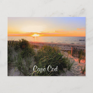 Cartão Postal Placa de Posto Sunset Over Beach Cape Cod MÃE