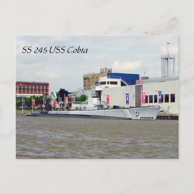 Cartão Postal Placa de Posto USS Cobia SS245 (Frente)