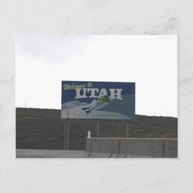 Cartão Postal Placa de Posto Utah (Frente)