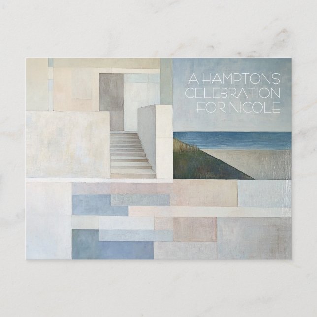 Cartão Postal Placa de praia do Hamptons totalmente personalizáv (Frente)