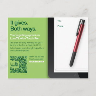 Cartão Postal Placa de presente de Caneta de toque LunaTik - Lig