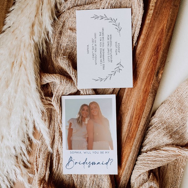 Cartão Postal Placa de Proposta da Bridesmaid de Script Mínimo c (Criador carregado)