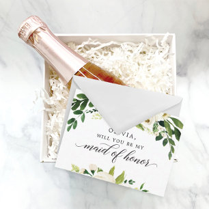 Cartão Postal Placa de Proposta de Madrinha de casamento de Rosa