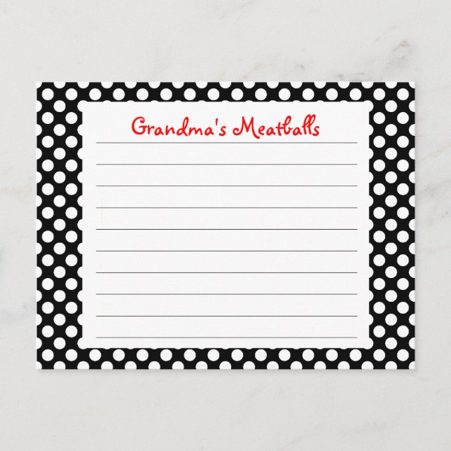 Cartão Postal Placa de recebimento de Bolinhas preta (Frente)