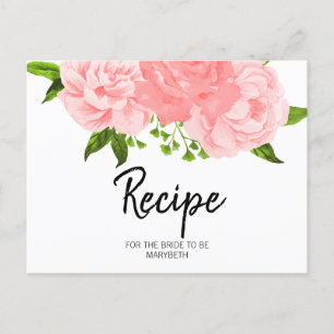 Cartão Postal Placa de recebimento de Chá de panela Floral Cora