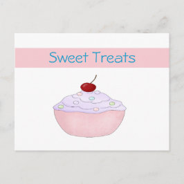Cartão Postal Placa de recebimento de Cupcake rosa