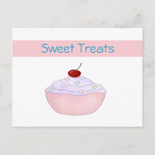Cartão Postal Placa de recebimento de Cupcake rosa