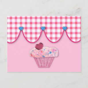 Cartão Postal Placa de recebimento de Cupcake rosa