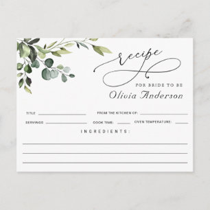 Cartão Postal Placa de recebimento do Chá de panela Eucalyptus B