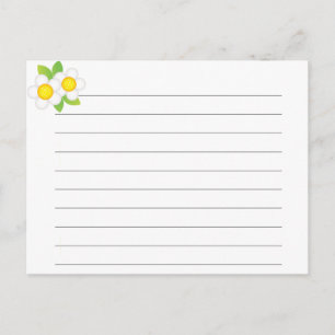 Cartão Postal Placa de Receita de Lado Duplo Flor