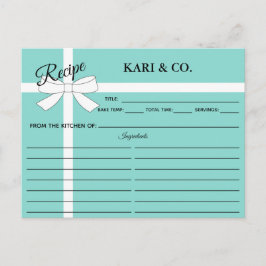 Cartão Postal Placa de Receita de Parte Pessoal do Chá BRIDE Kit